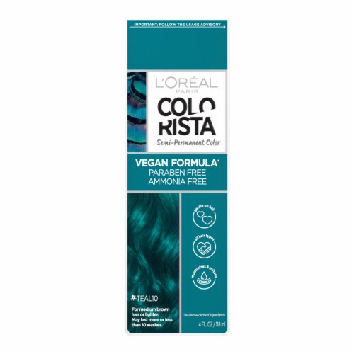 L'Oreal Paris Colorista Brunettes Semi-Permanent Teal Hair Color Perspective: front