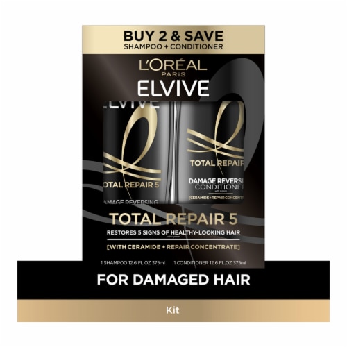 L'Oreal Paris Elvive Total Repair 5 Shampoo + Conditioner Value Pack Perspective: front