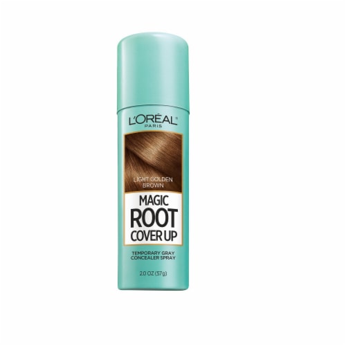 L'Oreal Paris Magic Root Cover Up Light Golden Brown Gray Concealer Spray Perspective: front