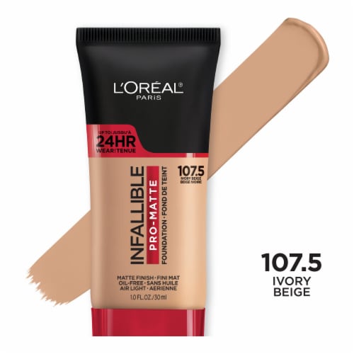 L'Oreal Paris Infallible Pro-Matte Foundation 107.5 Ivory Beige Perspective: front