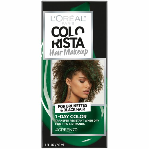 L'Oreal Paris Colorista Green 70 Single Day Hair Makeup Perspective: front