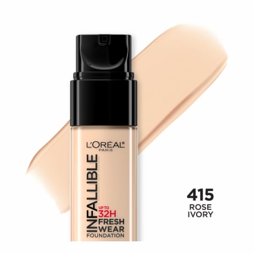 L'Oreal Paris Infallible Foundation 32 Hour Fresh Wear Lightweight 415 Rose Ivory Perspective: front