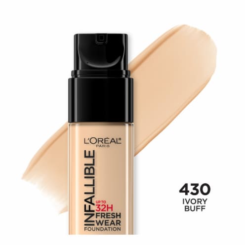 L'Oreal Paris Infallible Foundation 32 Hour Fresh Wear Lightweight 430 Ivory Buff Perspective: front