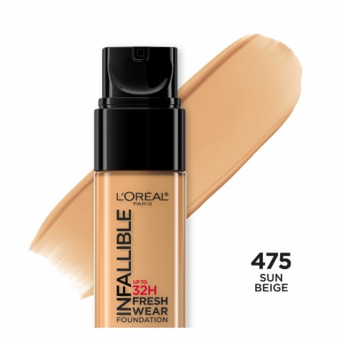 L'Oreal Paris Infallible Foundation 32 Hour Fresh Wear Lightweight 475 Sun Beige Perspective: front