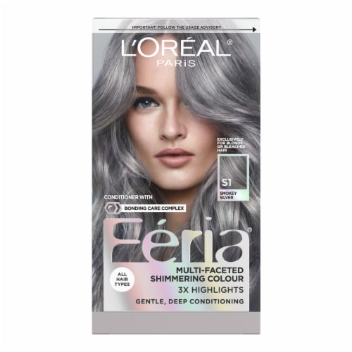 L'Oreal Paris Feria Smokey Silver Multi-Faceted Shimmering Permanent Hair  Color, 1.0 ct - Ralphs