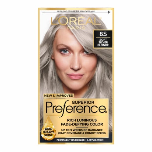 L'Oreal Paris Superior Preference 8S Soft Silver Blonde Permanent Hair Color,  1.0 ct - Fred Meyer