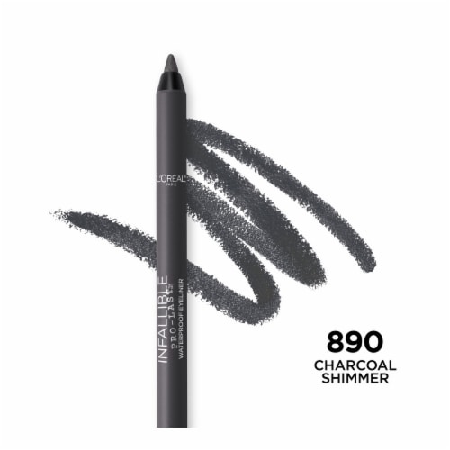L'Oreal Paris Infallible Pro-Last Pencil Eyeliner Waterproof 890 Charcoal Shimmer Perspective: front