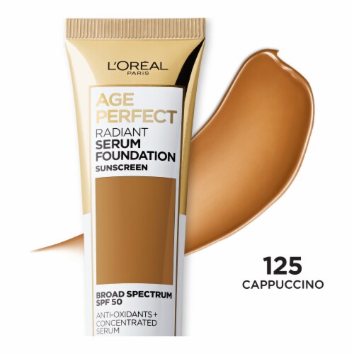 L'Oreal Paris Radiant Serum Foundation with SPF 50 125 Cappuccino Perspective: front