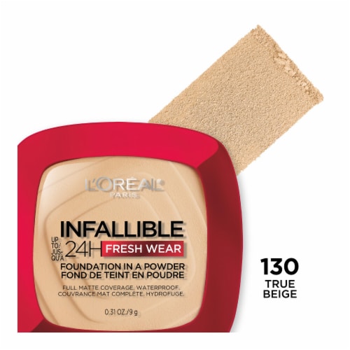 L'Oreal Paris Infallible 130 True Beige Powder Foundation Perspective: front