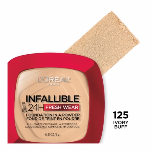 L'Oreal Paris Infallible Fresh Wear Foundation In A Powder 125 Ivory Buff Perspective: front