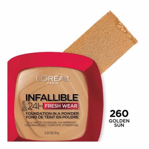 L'Oreal® Paris Infallible Fresh Wear 260 Golden Sun Powder Foundation Perspective: front