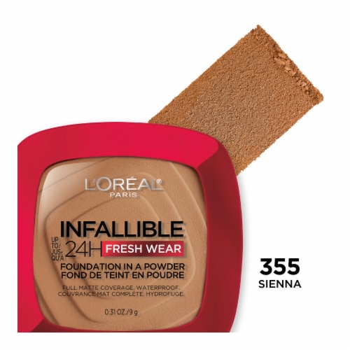 L'Oreal® Paris Infallible Fresh Wear 355 Sienna Powder Foundation Perspective: front