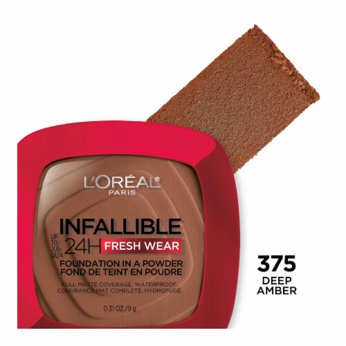 L'Oreal® Paris Infallible Fresh Wear 375 Deep Amber Foundation Perspective: front