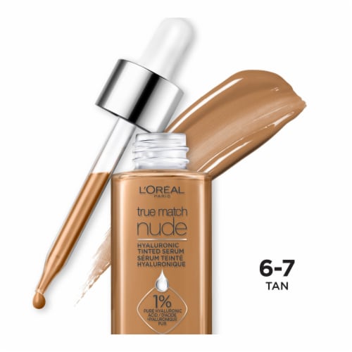 L'Oreal Paris True Match Hyaluronic Tinted Serum Foundation 6-7 Tan Perspective: front