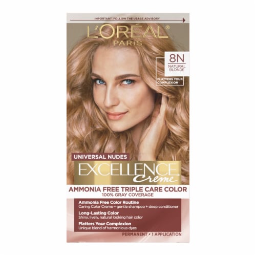 L'Oreal Paris Excellence Universal Nudes Permanent Hair Color 8N Natural Blonde Perspective: front