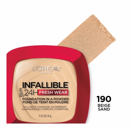 L'Oreal Paris Infallible Fresh Wear Foundation In A Powder 190 Beige Sand Perspective: front