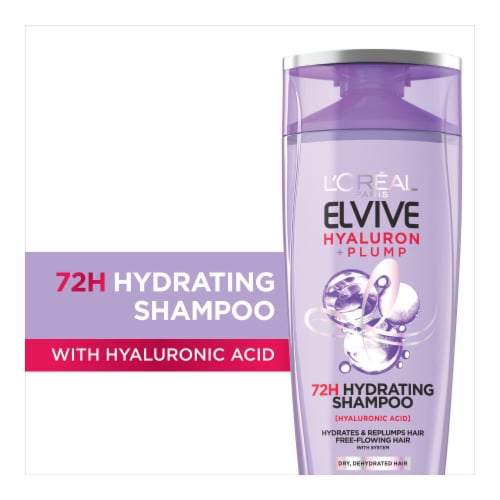 L'Oreal Paris Elvive Hyaluron Plump Hydrating Shampoo for Dry, Dehydrated Hair Perspective: front