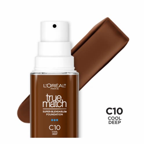 L'Oreal Paris True Match Liquid Foundation with Medium Coverage Super Blendable C10 Perspective: front