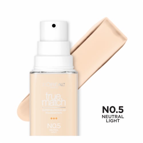 L'Oreal Paris True Match Liquid Foundation with Medium Coverage Super Blendable N0.5 Perspective: front