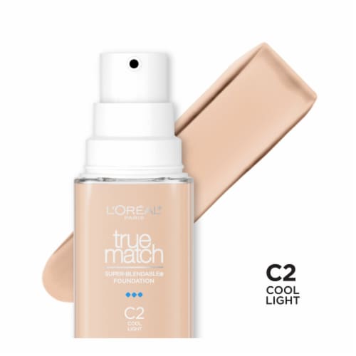 L'Oreal Paris True Match Liquid Foundation with Medium Coverage Super Blendable C2 Perspective: front