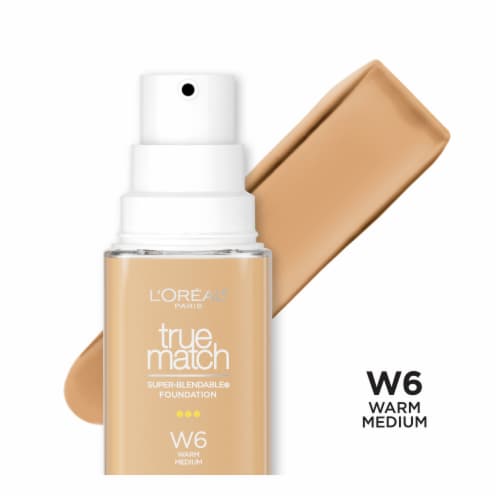 L'Oreal Paris True Match Liquid Foundation with Medium Coverage Super Blendable W6 Perspective: front