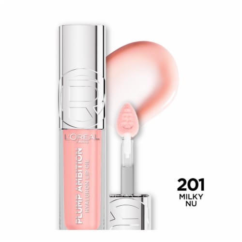 L'Oreal Paris Plump Ambition Lip Oil with Hyaluronic Acid 201 Milky Nu Perspective: front