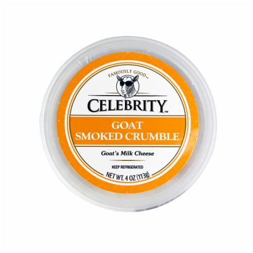 Celebrity Crumbled Smoked Goat Cheese 4 oz Perspective: front