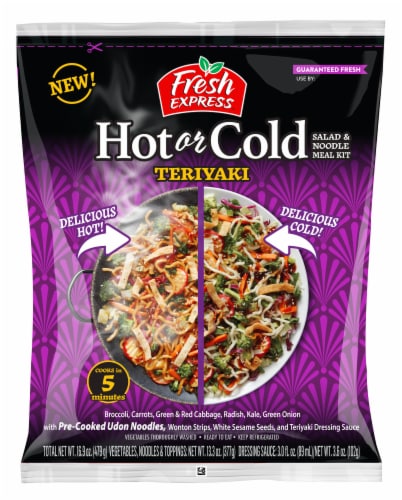 Fresh Express® Hot or Cold Teriyaki Salad and Noodle Meal Kit Perspective: front