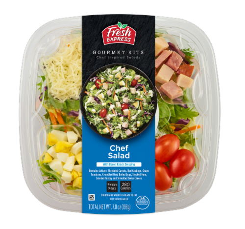 Fresh Express Chef Salad Gourmet Salad Kit Perspective: front