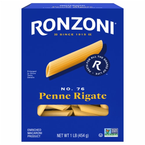 Ronzoni Non-GMO Penne Rigate Ridged Pasta Perspective: front