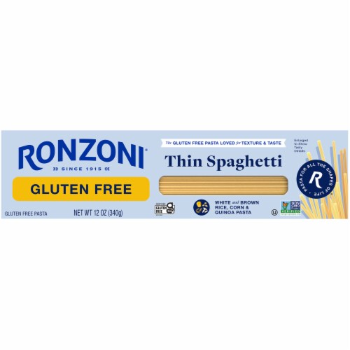 Ronzoni Gluten Free Non-GMO Vegan Thin Spaghetti Pasta Perspective: front