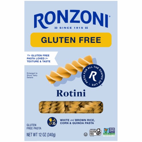Ronzoni Gluten Free Non-GMO Vegan Four-Grain Rotini White Pasta Perspective: front