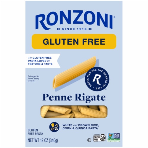 Ronzoni Gluten Free Non-GMO Vegan Four-Grain White Penne Pasta Perspective: front