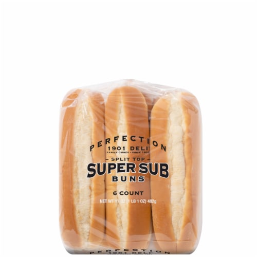 Perfection 1901 Deli Split Top Super Sub Bun Perspective: front