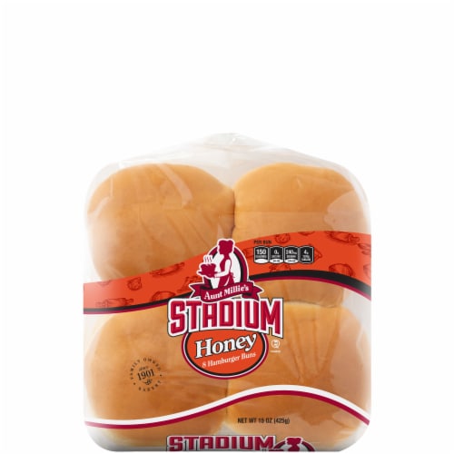 Aunt Millie's Stadium Honey Hamburger Buns Perspective: front