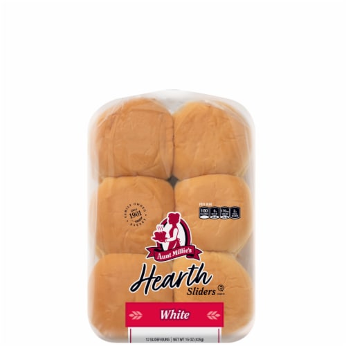 Aunt Millie's Hearth White Slider Buns Perspective: front