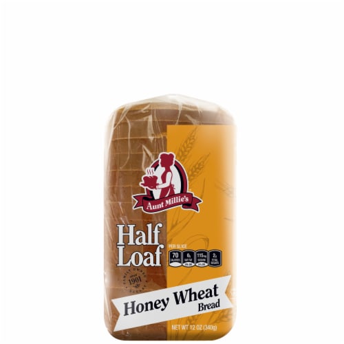 Aunt Millie's Half Loaf Honey Wheat Bread Perspective: front