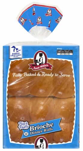 Aunt Millie’s Big & Fluffy Brioche Dinner Rolls Perspective: front
