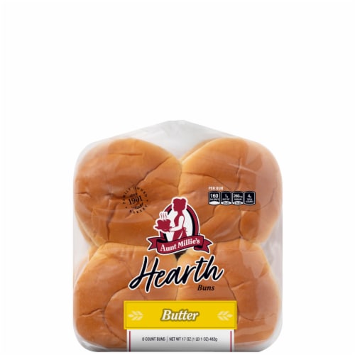 Aunt Millie S Hearth Butter Hamburger Buns 8 Ct 17 Oz Fred Meyer