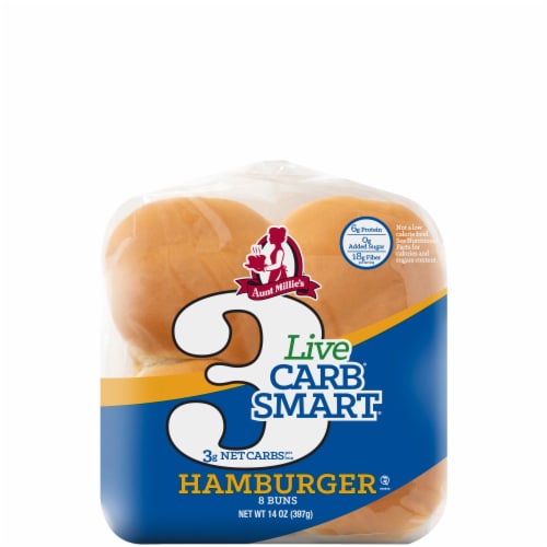 Aunt Millie's® Live Carb Smart® Low Calorie Hamburger Buns Perspective: front
