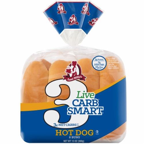 Aunt Millie's® Live Carb Smart Low Calorie Hot Dog Buns Perspective: front