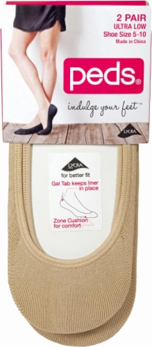 Peds Women's Ultra Low Padded Liner Socks - 2 Pack - Nude Perspective: front