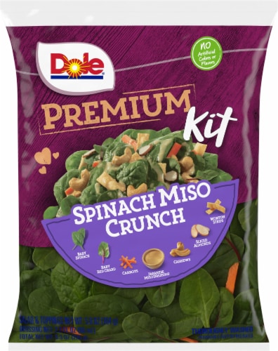 Dole® Spinach Miso Crunch Premium Salad Kit Perspective: front