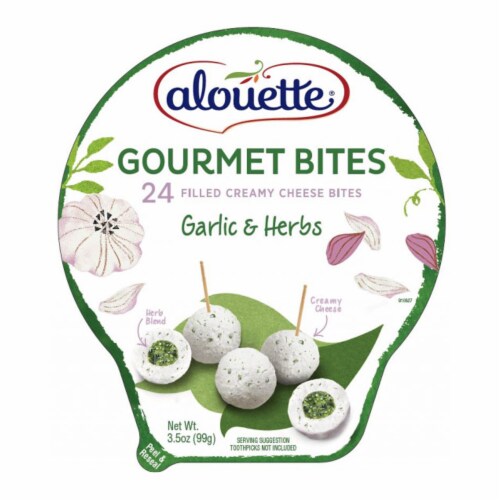 Alouette® Garlic & Herbs Gourmet Cheese Bites Perspective: front