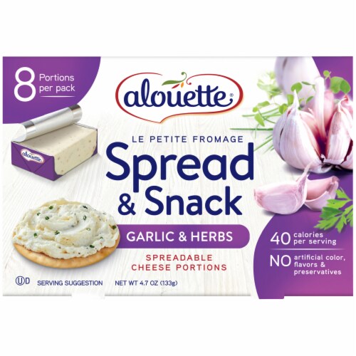Alouette Le Petite Fromage Garlic & Herb Perspective: front