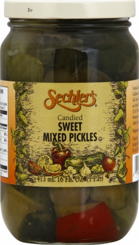 Sechler's Candied Sweet Mixed Pickles Perspective: front