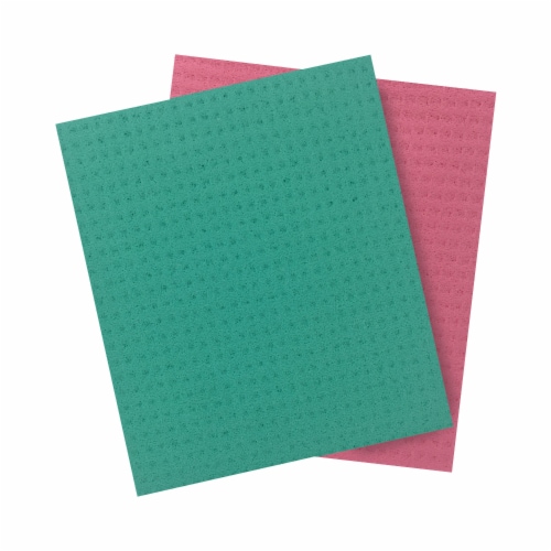 LOLA Cellulose Swedish Sponge Cloths, Reusable Kitchen Cleaning Cloth - 2 Pack Perspective: front