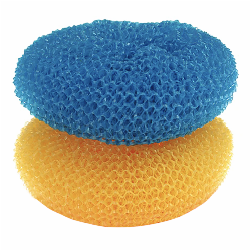 LOLA Jumbo Plastic Mesh Scourers, Non-Scratch Polypropylene Knitted Mesh - 2 Pack Perspective: front