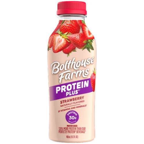 Bolthouse® Farms Strawberry Protein Plus Shake Perspective: front