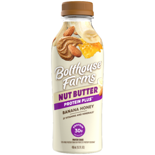 Bolthouse Farms® Protein Plus Banana Honey Almond Butter Protein Shake Perspective: front
